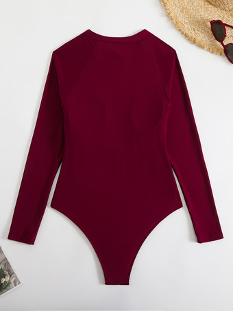 2025年夏向け長袖ジップアップサーフウェアワンピース水着