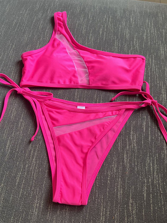 2025年夏向けワンショルダーシースルービキニ2ピース水着