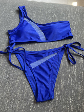 2025年夏向けワンショルダーシースルービキニ2ピース水着