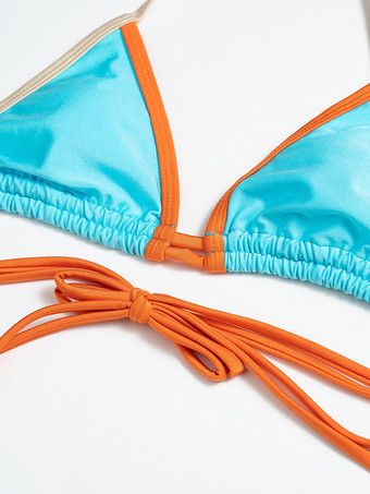 2025年夏向けセクシーなカラーブロックビキニツーピース水着