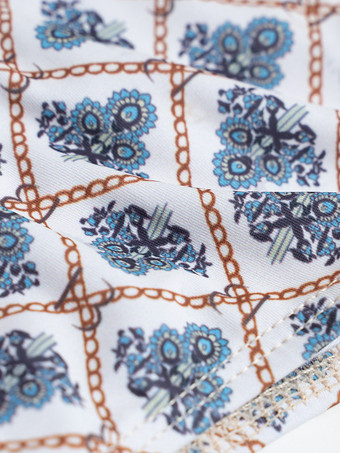 2025年夏向けチェック柄と花柄のビキニツーピース水着