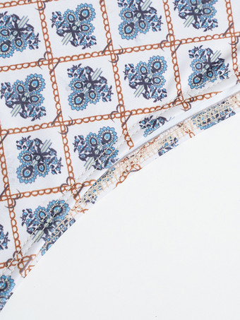 2025年夏向けチェック柄と花柄のビキニツーピース水着