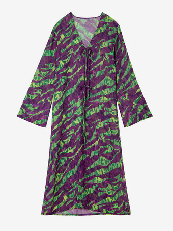 プリントビキニとタイフロントロングカバーアップ3点セット（レディース用）2025