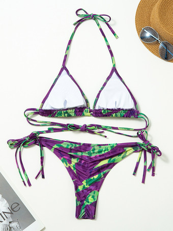 プリントビキニとタイフロントロングカバーアップ3点セット（レディース用）2025