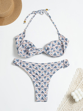 2025年夏のビーチに最適な伸縮性のある紐付きビキニ水着セット