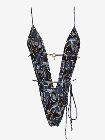 ボヘミアンプリントモノキニセクシーなワンピース水着 夏のビーチ用 2025