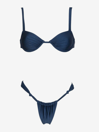 2025年夏用ワイヤー入りセクシーな無地ビキニ