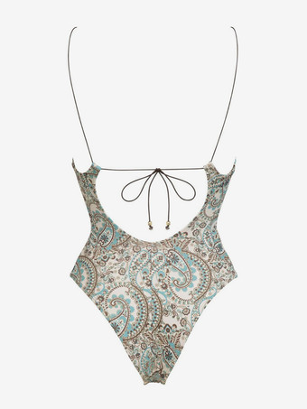 2025年夏向けボヘミアンプリントカットアウトワンピース水着