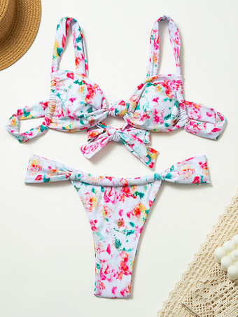 フロント結び目セクシービキニ 夏ビーチ 2ピース水着 女性用 2025