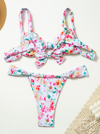 フロント結び目セクシービキニ 夏ビーチ 2ピース水着 女性用 2025