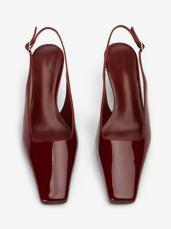 Zapatos de tacón alto con punta puntiaguda y tira trasera para mujer