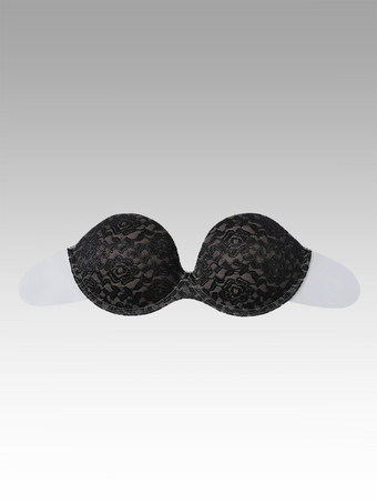 Sujetador push up sin tirantes de encaje para mujer