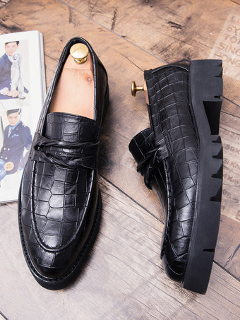 メンズ ペニーローファー スリッポン ポインテッドトゥ ブローグシューズ 滑り止め 耐摩耗性 厚底 ペニーシューズ