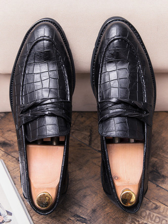 メンズ ペニーローファー スリッポン ポインテッドトゥ ブローグシューズ 滑り止め 耐摩耗性 厚底 ペニーシューズ