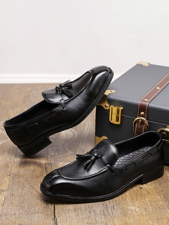 メンズ タッセルローファー スリッポン ロートップ ミッドヒール ペニーシューズ