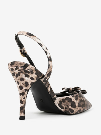 Décolleté con tacco alto punta affilata dettaglio fibbia slip on