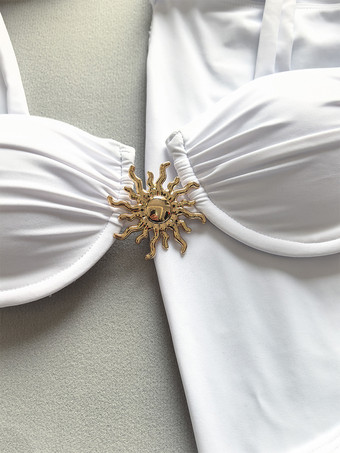 2025年夏用ソリッドカラーのセクシーなビキニとロングビーチスカートの2ピース水着セット