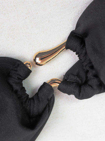 取り外し可能なホルター無地ビキニ2ピース水着セット2025