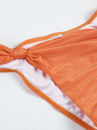 2025年夏用無地結び目セクシービキニ2ピース水着