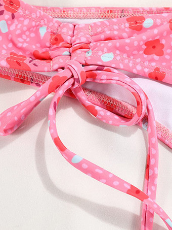 2025年夏用花柄プリントセクシーストラップビキニ2ピース水着