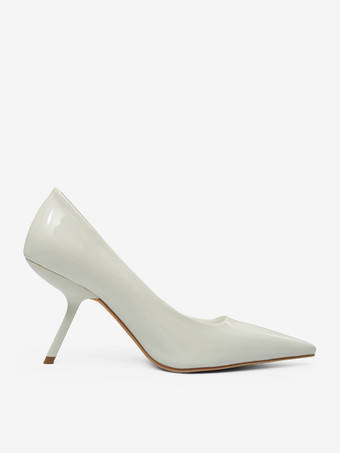 女性用赤いハイヒール、つま先が尖ったデザインヒールパンプス