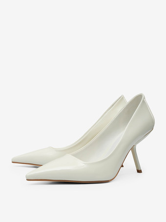 女性用赤いハイヒール、つま先が尖ったデザインヒールパンプス