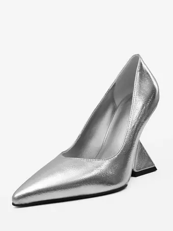 Tacco Alto Scarpe Grigio Argento Scarpe Con Tacco A Zeppa In