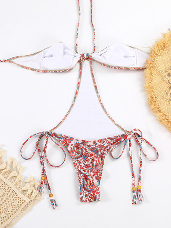 2025年夏向けホルターネックモノキニボヘミアンワンピース水着