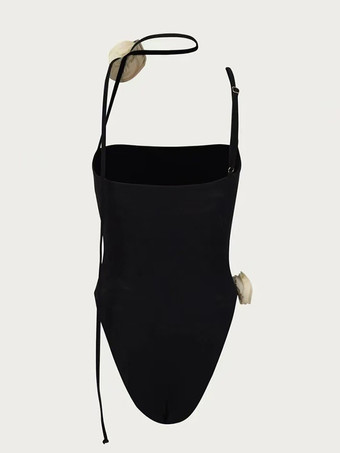 2025年夏向け3Dフラワー付きレトロワンピース水着