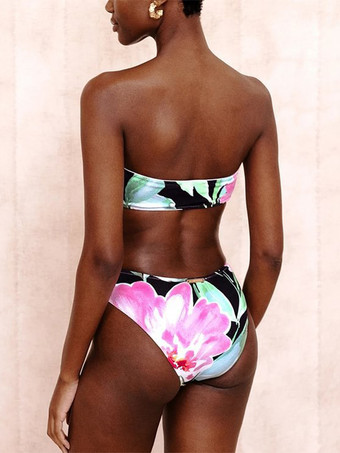 プリントリングリンクビキニとロングカバーアップ3ピース水着セット2025