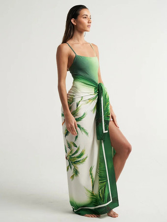 グラデーションワンピース水着とビーチサロンスカートカバーアップセット 2025