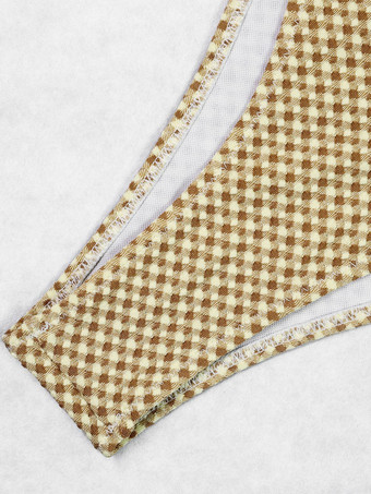 2026年夏用チェック柄ビキニビーチツーピース水着