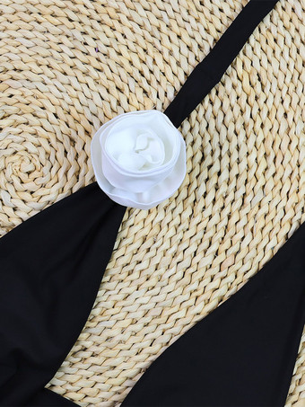 セクシーなカットアウトホルターモノキニ、3Dフラワーデコレーション付き、2025年夏向けワンピース水着