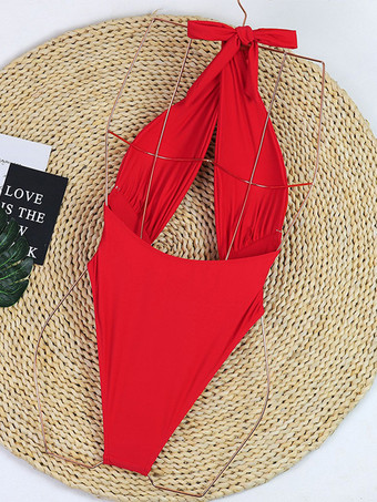 セクシーなカットアウトホルターモノキニ、3Dフラワーデコレーション付き、2025年夏向けワンピース水着