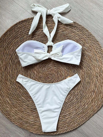 2025年夏用無地取り外し可能ホルタービキニ2ピース水着