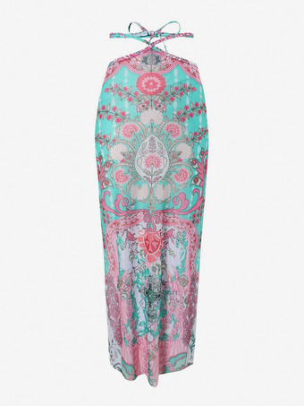 Ensemble maillot de bain 2 pièces à manches longues et jupe midi à imprimé tropical 2025