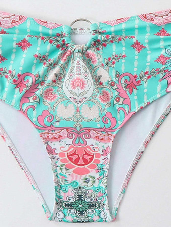 Ensemble maillot de bain 2 pièces à manches longues et jupe midi à imprimé tropical 2025