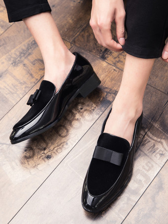 メンズ ベルギーローファー スリッポン ポインテッドトゥ リボン装飾 ペニーシューズ スエード スプライスレザー モカシンシューズ