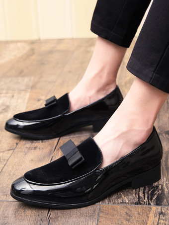 メンズ ベルギーローファー スリッポン ポインテッドトゥ リボン装飾 ペニーシューズ スエード スプライスレザー モカシンシューズ
