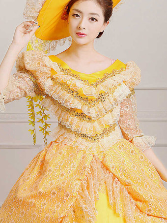 ヴィンテージイブニングドレス レディース ビクトリア朝貴族コートドレス コスプレ衣装 パーティー 舞踏会ドレス