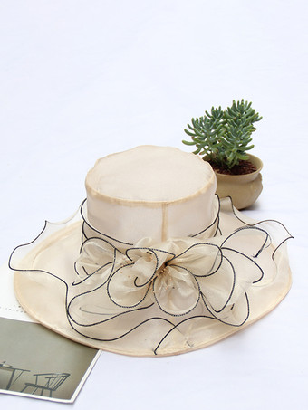 アイボリー レディース ファシネーターハット ロマンティック オーガンザ シルクフラワー ティーパーティーハット
