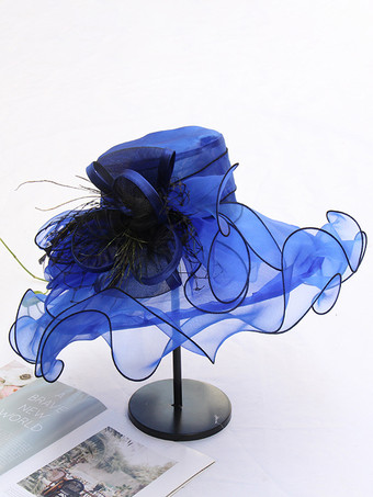 レディース オーガンザ 教会帽子 メッシュ フラワー ファシネーター ハット