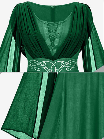 レディース 中世ドレス ハロウィン レトロ ゴシック ロング ボールガウン ドレス ルネッサンス コスプレ コスチューム