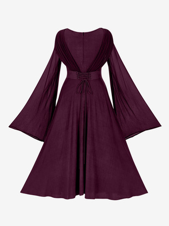 レディース 中世ドレス ハロウィン レトロ ゴシック ロング ボールガウン ドレス ルネッサンス コスプレ コスチューム