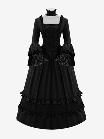 ブラック ルネッサンス ビクトリア朝 ドレス 中世 ヴィンテージ コスチューム ハロウィン ゴシック コスプレ 服 女性用