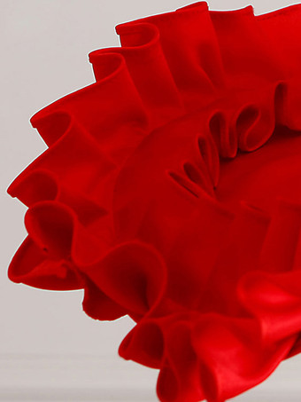 女性用赤いフリルのゴシックビクトリア朝の帽子