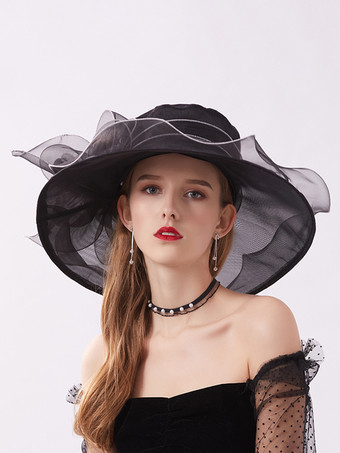 レディース ファシネーターハット ロマンティック オーガンザ シルクフラワー ティーパーティーハット