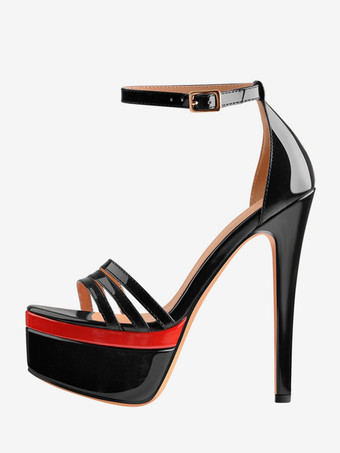 ブラック WPメンズセクシーサンダルプラットフォームストラップハイヒールサンダルシューズ