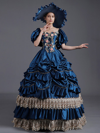 イエロー ヴィンテージ ドレス レース ポリエステル レース 帽子 レディース ビクトリア朝 18 世紀 コスチューム