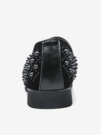 メンズファッション ラインストーンレザードレスリベットローファー 快適なスリッポン クラシックポインテッドトップ タキシードドレスシューズ パーティー プロム ウェディング ペニーシューズ